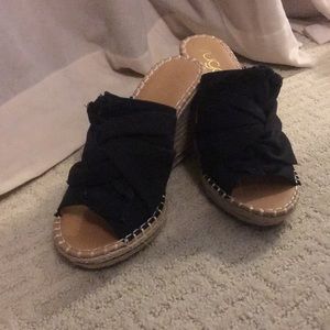 Black Espadrille Wedges